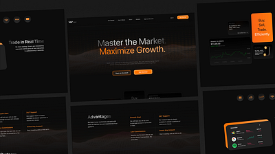 BullX - Stock Market UI Landing Page crypto dark dark minimal dark ui exchange landing page learn marketplace modern money platform saas stock stock market stocks trade ui web design website website design