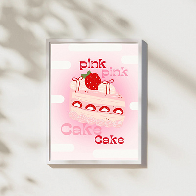 Pastel cake mockup poster design canva coquette design graphic design mockups pink