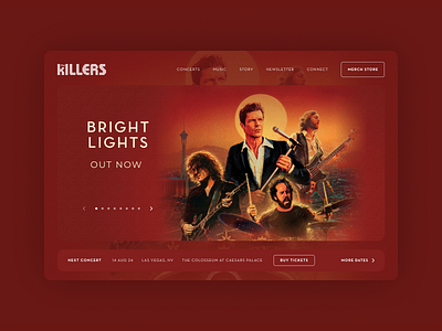 The Killers Website Redesign Concept band concept concerts desktop homepage music news redesign release slider thekillers ui webdesign website