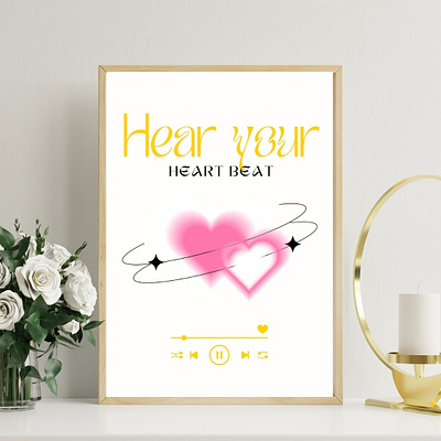 Aesthetic cute mockup wall art canva coquette design graphic design mockups pink poster