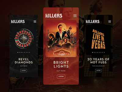 The Killers Mobile Website Concept concept concert home mobile music redesign release responsive single slider thekillers website