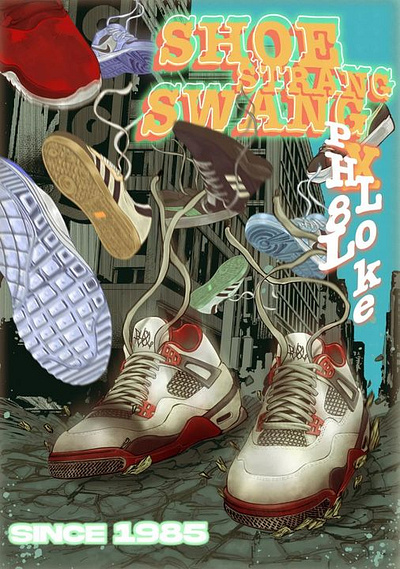 shoe strang swang art black and white character design comic comic book drawing manga