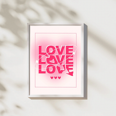 Cute aesthetic wall art mockup design canva coquette design graphic design illustration mockups pink poster