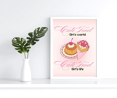 Cute aesthetic wall art mockup design canva coquette design graphic design illustration mockups pink poster