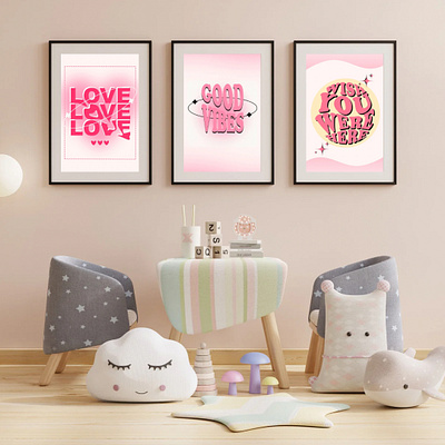 Cute aesthetic wall art mockup design canva coquette design graphic design illustration mockups pink poster