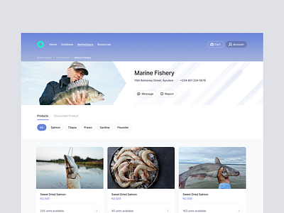 Aquaculture markplace Website design ecommerce ui website