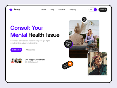 Peace-Mental Health Website Design branding consult mental health design health health hero hero hero section medical webstie mental health mental health website mindfullness online treatment peace popular ui uiux website website design website designs wellness