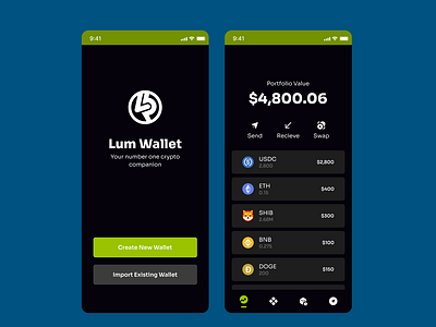 Lum Wallet UI Design branding creativity logo ui ui design user interface ux ux design visual design