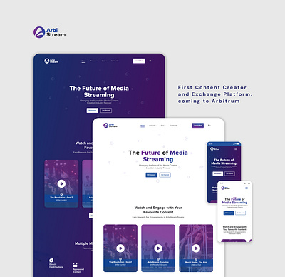 Arbistream Landing Page UI Design branding creativity design illustration landing page design logo ui user interface ux vector visual design