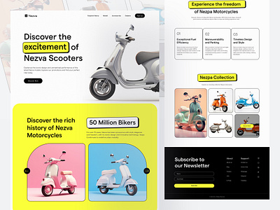 Scooters Website #Full Version clean colorfull design fun landing page minimalist motorcycle scooters ui ui design uiux user experience user interface ux ux design vehicle web design website