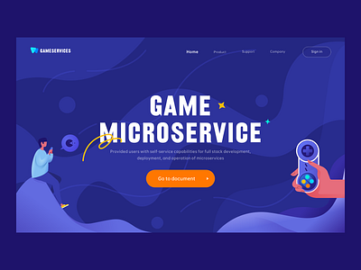 GAME MICROSERVICE branding design illustration illustrations logo originality ui web web page 科技 网页