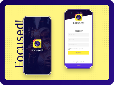 Focused - A media sharing app app ui design mobile app design social media sharing app