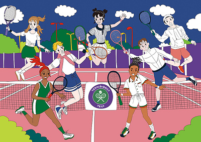 We are tennis club! activity artwork club colorful crew drawing energy friend friends graphic design illustration korean outdoor sport sports tennis