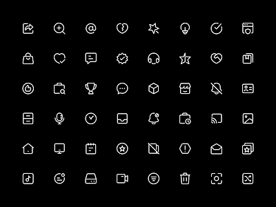 Stroke Icons - Standard Pack clean ui dark mod graphic icon icon design icon library icon pack icon set iconography icons illustration less rounded line icon minimal standard icon standard pack stroke icon ui ux vector