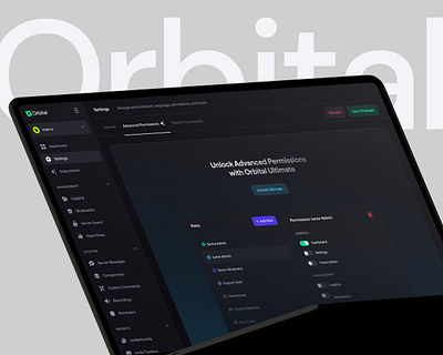 Orbital Web Application Design administrator bot case study component dashboard dashboard design design system discord figma minimal orbital orbital web server ui user interface user research ux web app web application