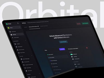 Orbital Web Application Design administrator bot case study component dashboard dashboard design design system discord figma minimal orbital orbital web server ui user interface user research ux web app web application