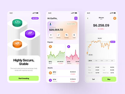 Crypto Wallet App Light - Mobile Design app bitcoin branding crypto crypto app design graphic design illustration mobile mobile design popular ui ux