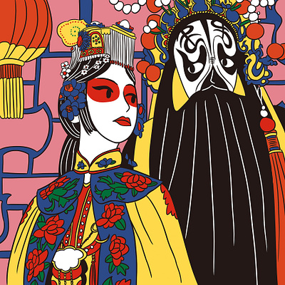 Farewell My Concubine Illustration artwork chinese cinema cinematography drawing film illustration korean movie