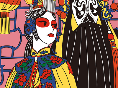 Farewell My Concubine Illustration artwork chinese cinema cinematography drawing film illustration korean movie