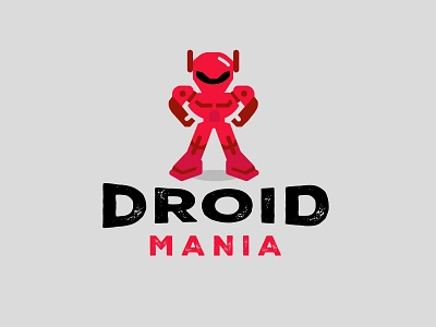 Droid Mania bold branding design game geometric graphic design logo logodesign mobile app modern robot