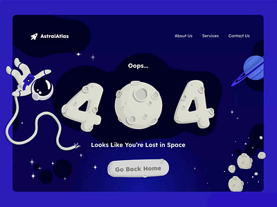 404 Lost in Space 404 404 page not found animation astronaut branding design graphic design illustration logo lost in space not found page not found planets sohan sohanck space stars ui webpage website