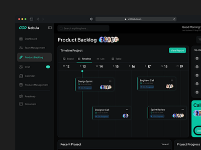 Nebula - Project Management Dashboard app cms crm dashboard design designapp project app project management project management cms project management dashboard project manager task management app task management dashboard timeline ui uidesign ux web webapp