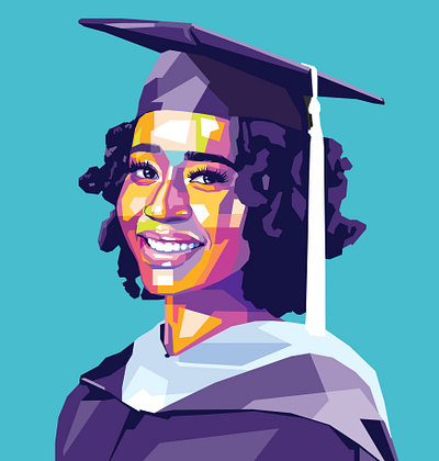 WPAP Pop art Graduation art avatar caricature cartoon design gift graduation illustration pop art vector