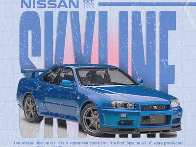 Poster Design | Vintage Poster Of Nissan Skyline GT-R branding design graphic design illustration poster poster design vintage wallpaper
