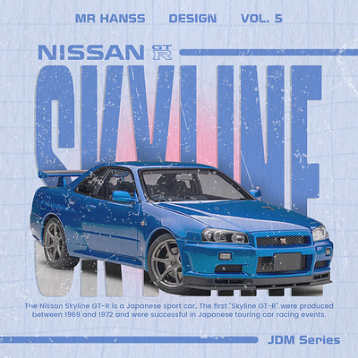 Poster Design | Vintage Poster Of Nissan Skyline GT-R branding design graphic design illustration poster poster design vintage wallpaper