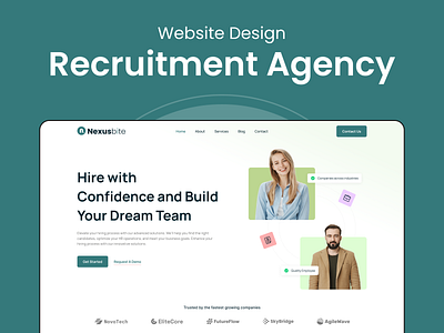 Recruitment agency website design agency website creative design hire hire team hr website hr website design landing page minimal design recruitment agency ui desing web desing website design