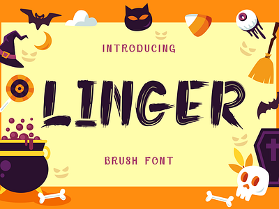 Linger – Brush Font advertising bold font branding font brush font business card creative font display font greeting card halloween font horror font illustration invitation font logo design magazine font packaging font poster font product design scary font spooky font unique font