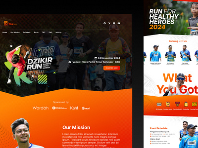 Running Landing Page UI Design - Dzikirrun graphic design landing page ui ux