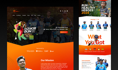 Running Landing Page UI Design - Dzikirrun graphic design landing page ui ux