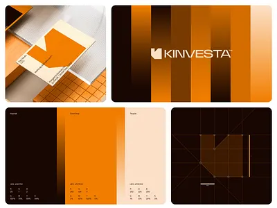 Logo design for Kinvesta; a real estate company brand identity branding chimney logo graphic design house logo identity logo logo design logos logotype orange real estate real estate logo visual identity