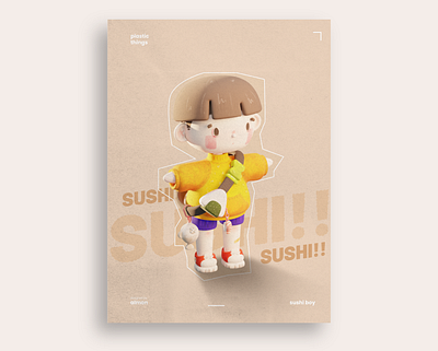 Sushi boy 3d blender design graphic design illustration