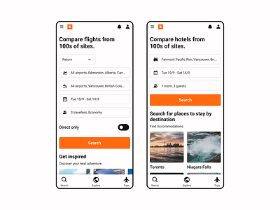 KAYAK - App Redesign Concept app app design app redesign design flight hotel kayak mobile mobile app mobile design redesign travel ui user interface