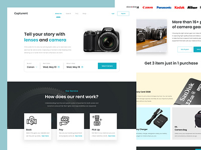 Capturent - Fotography and Videography Rent Equipment Platform camera ui web