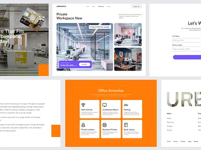 Urbanpace - Workspaces Details booking app booking workspace brand identity branding clean coworking design detail landing page minimalist modern product design rent startup ui ux web design website working space workspace detail