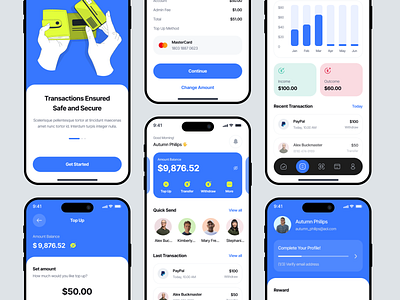 Manage & Transfer Money App animation application banking blockchain app crptocurrency digital payments financial financial apps financial services fintech fintech design ios app mobile money transfer app product design sendmoney transaction transfer ui ux web3