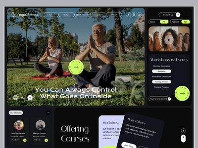 Yoga.Fitness Website Design design fitness interface landing page minimal popular shot ui uidesign visual website yoga