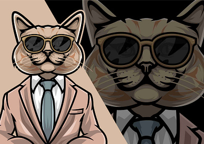 Cool Cat in a Suit and Shades - Social Media Profile Pic dribbbleart