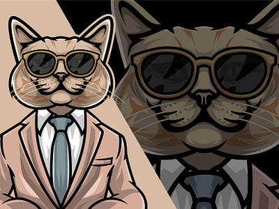 Cool Cat in a Suit and Shades - Social Media Profile Pic dribbbleart