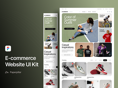 Free UI Kit E-Commerce Landing Page business clean design download ecommerce fashion figma figma community free freebies hero section homepage landing page layout ui ui kit ux website whitespace