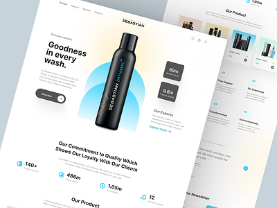 SEBASTIAN - Shopify Website Design for Hair Products ecommerce hair products homepage illustration interface landing landing page product product details product landing page product webste shampoo shopify shopify landing page shopify website single product store store web design website woocommerce