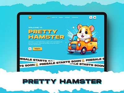 Pretty Hamster-Meme coin website character design hamster meme meme coin meme coin design meme website