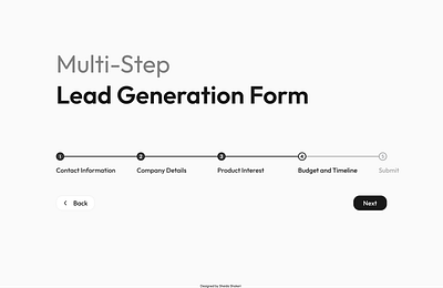 Multi-Step Lead Generation Form UI b2b form guide guide form lead generation multi step multistep saas step guide steps ui