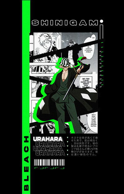 Urahara graphic design anime bleach comic graphic design poster style urahara