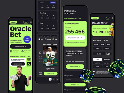 UI/UX for a Web Portal betting design gambling graphic design interface landing minimalistic design modern product design ui ux web design web portal