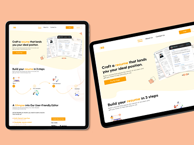 Online Resume Builder Design adobe illustrator adobe xd creative design figma landing page uxui design web design