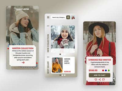 Winter Wear eCommerce App Design app design clothing shop ecommerce ecommerce app design graphic desig mobile app design mobile app development mobile apps modern ui ui ui ux ui ux design user experiance user interface winter wear